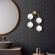 Modern Black Wall Lamp, MDF Body, 60 x 12 x 33 cm, E27 Socket (Max 40W), IP20, Pluggable, Laser-Cut Design, Stylish & Functional Lighting for Any Space