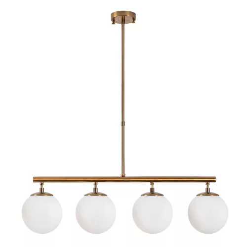 Elegant vintage chandelier, adjustable height 70 x 15 x 43-87 cm, metal body and glass cap, 4 x E14 Max 40 W, copper finish, perfect for modern glam and Scandinavian decor, IP20 rating, stylish lighting solution