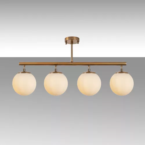 Elegant vintage chandelier, copper design, 70 x 15 x 35 cm | Metal body, glass cap, adjustable height | 4 x E14 Max 40W | Perfect for modern Glam and Scandinavian decor | IP20 rated