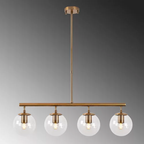 Elegant vintage chandelier, adjustable height 70 x 15 x 43-87 cm, metal body and glass cap, 4 x E14 Max 40 W, copper finish, perfect for modern glam and Scandinavian decor, IP20 rating, stylish lighting solution