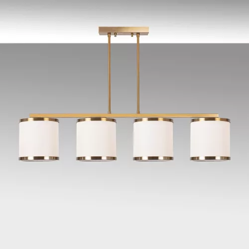 Elegant vintage chandelier, metal body, 107 x 20 x 68 cm | 4 x E27 sockets, max 40W | Stylish Glam Design for Home Decor | IP20 rated, perfect for living room and dining room, bulb not included