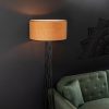 Elegant Floor Lamp with Metal Body, Brown Finish, 50 cm Width x 175 cm Height | IP20, E27 Socket (Max 40W), 200 cm Cable, On/Off Switch | Perfect for Living Room, Bedroom & Modern Decor