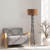 Elegant Floor Lamp with Metal Body, Brown Finish, 50 cm Width x 175 cm Height | IP20, E27 Socket (Max 40W), 200 cm Cable, On/Off Switch | Perfect for Living Room, Bedroom & Modern Decor