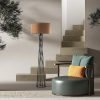 Elegant Floor Lamp with Metal Body, Brown Finish, 50 cm Width x 175 cm Height | IP20, E27 Socket (Max 40W), 200 cm Cable, On/Off Switch | Perfect for Living Room, Bedroom & Modern Decor