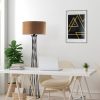 Elegant Floor Lamp with Metal Body, Brown Finish, 50 cm Width x 175 cm Height | IP20, E27 Socket (Max 40W), 200 cm Cable, On/Off Switch | Perfect for Living Room, Bedroom & Modern Decor