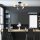 Modern Industrial Chandelier, Black & Cream, 81 x 81 cm | Metal Body, Glass Cap, 6 x E14 Socket (Max 15W) | Elegant Scandinavian Design, Perfect for Home & Office Lighting, IP20 Rated