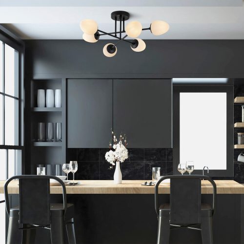 Modern Black Wall Lamp, MDF Body, 60 x 12 x 33 cm, E27 Socket (Max 40W), IP20, Pluggable, Laser-Cut Design, Stylish & Functional Lighting for Any Space