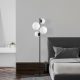 Modern Floor Lamp with Metal Body & Glass Caps (4 Pieces), Black & White, 33 x 33 x 162 cm | IP20, 200 cm Cable, E14 Socket, Stylish Industrial & Scandinavian Design for Home & Office