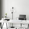 Modern Floor Lamp with Metal Body & Glass Caps (4 Pieces), Black & White, 33 x 33 x 162 cm | IP20, 200 cm Cable, E14 Socket, Stylish Industrial & Scandinavian Design for Home & Office