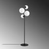 Modern Floor Lamp with Metal Body & Glass Caps (4 Pieces), Black & White, 33 x 33 x 162 cm | IP20, 200 cm Cable, E14 Socket, Stylish Industrial & Scandinavian Design for Home & Office