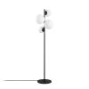 Modern Floor Lamp with Metal Body & Glass Caps (4 Pieces), Black & White, 33 x 33 x 162 cm | IP20, 200 cm Cable, E14 Socket, Stylish Industrial & Scandinavian Design for Home & Office