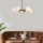 Modern Industrial Chandelier, Adjustable Height, 6 x E27 Max 40W, Black & Antique Cream, 73 x 73 x 35-72 cm | Metal Body & Glass Cap, Perfect for Scandinavian & Novelty Decor, IP20 Rated