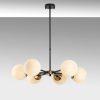 Modern Industrial Chandelier, Adjustable Height, 6 x E27 Max 40W, Black & Antique Cream, 73 x 73 x 35-72 cm | Metal Body & Glass Cap, Perfect for Scandinavian & Novelty Decor, IP20 Rated