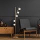 Modern Black Wall Lamp, MDF Body, 60 x 12 x 33 cm, E27 Socket (Max 40W), IP20, Pluggable, Laser-Cut Design, Stylish & Functional Lighting for Any Space