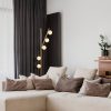 Modern Black Wall Lamp, MDF Body, 60 x 12 x 33 cm, E27 Socket (Max 40W), IP20, Pluggable, Laser-Cut Design, Stylish & Functional Lighting for Any Space