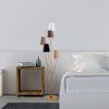 Modern Black Wall Lamp, MDF Body, 60 x 12 x 33 cm, E27 Socket (Max 40W), IP20, Pluggable, Laser-Cut Design, Stylish & Functional Lighting for Any Space
