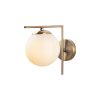 Modern Wall Lamp with Metal Body & Glass Cap, Antique Finish, 15 x 28 x 23 cm | Max 40W, E14 Socket, Double Insulated, IP20 | Perfect for Glam, Scandinavian, & Hotel Decor