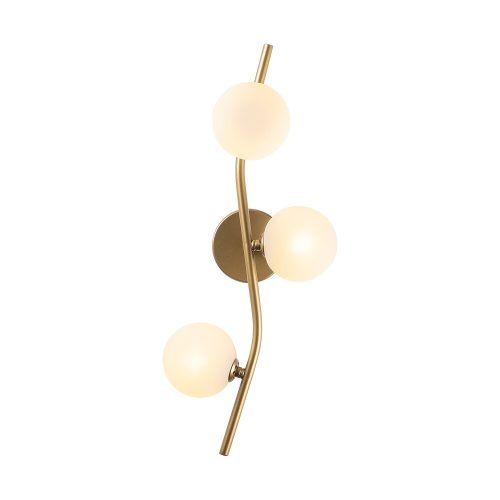 Modern wall lamp with metal housing and glass cap, antique design, 23 x 19 x 55 cm | 3 x G9 sockets (max. 10 W) | Double insulated, IP20 rated | Perfect for Glam and Scandinavian decor