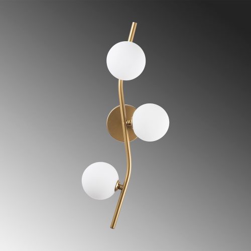 Modern wall lamp with metal housing and glass cap, antique design, 23 x 19 x 55 cm | 3 x G9 sockets (max. 10 W) | Double insulated, IP20 rated | Perfect for Glam and Scandinavian decor