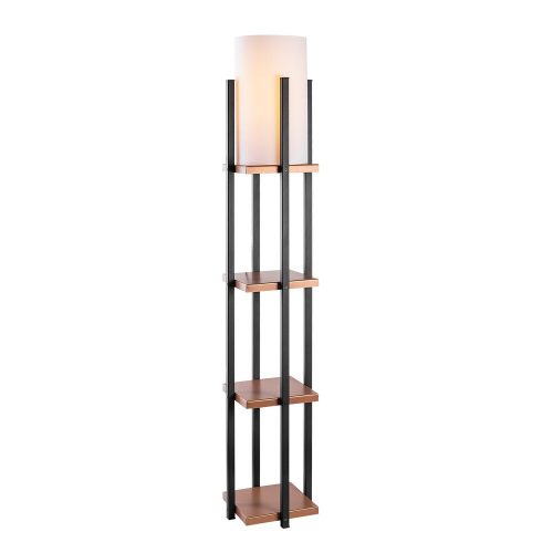 Scandinavian floor lamp, black and copper, height 130 cm | Metal housing, 20 cm cap diameter, 1 x E27 socket, Max 40W, 400 cm cable, on/off switch | Stylish and functional lighting for modern spaces