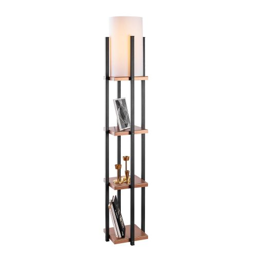 Scandinavian floor lamp, black and copper, height 130 cm | Metal housing, 20 cm cap diameter, 1 x E27 socket, Max 40W, 400 cm cable, on/off switch | Stylish and functional lighting for modern spaces