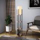 Modern Black Wall Lamp, MDF Body, 60 x 12 x 33 cm, E27 Socket (Max 40W), IP20, Pluggable, Laser-Cut Design, Stylish & Functional Lighting for Any Space