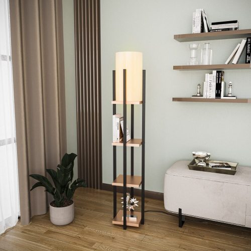 Stylish floor lamp with metal housing, black-copper design, 130 cm high | 25 cm Width and Depth | E27 socket, max 40W | 200 cm Cable length | Elegant design for modern living spaces and offices
