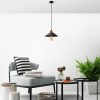 Industrial Scandinavian Chandelier, Black Metal Body, 32 x 32 cm, Height 78 cm, E27 Socket Max 40W, 90 cm Cable | Stylish Lighting for Modern Spaces