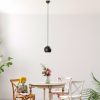 Industrial Scandinavian Chandelier, Black Metal Body, 32 x 32 cm, Height 78 cm, E27 Socket Max 40W, 90 cm Cable | Stylish Lighting for Modern Spaces