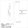 Industrial Scandinavian Chandelier, Black Metal Body, 32 x 32 cm, Height 78 cm, E27 Socket Max 40W, 90 cm Cable | Stylish Lighting for Modern Spaces