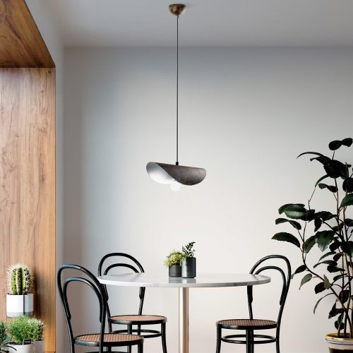 Industrial Scandinavian Chandelier, Black Metal Body, 32 x 32 cm, Height 78 cm, E27 Socket Max 40W, 90 cm Cable | Stylish Lighting for Modern Spaces