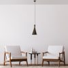 Industrial Scandinavian Chandelier, Black Metal Body, 32 x 32 cm, Height 78 cm, E27 Socket Max 40W, 90 cm Cable | Stylish Lighting for Modern Spaces
