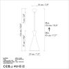Industrial Scandinavian Chandelier, Black Metal Body, 32 x 32 cm, Height 78 cm, E27 Socket Max 40W, 90 cm Cable | Stylish Lighting for Modern Spaces