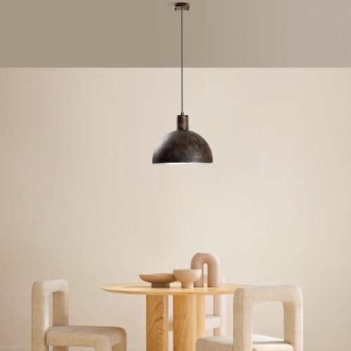 Industrial Scandinavian Chandelier, Black Metal Body, 32 x 32 cm, Height 78 cm, E27 Socket Max 40W, 90 cm Cable | Stylish Lighting for Modern Spaces