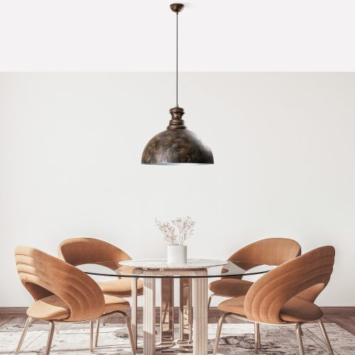 Industrial Scandinavian Chandelier, Black Metal Body, 32 x 32 cm, Height 78 cm, E27 Socket Max 40W, 90 cm Cable | Stylish Lighting for Modern Spaces