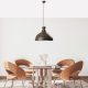 Industrial Scandinavian Chandelier, Black Metal Body, 32 x 32 cm, Height 78 cm, E27 Socket Max 40W, 90 cm Cable | Stylish Lighting for Modern Spaces
