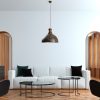 Industrial Scandinavian Chandelier, Black Metal Body, 32 x 32 cm, Height 78 cm, E27 Socket Max 40W, 90 cm Cable | Stylish Lighting for Modern Spaces