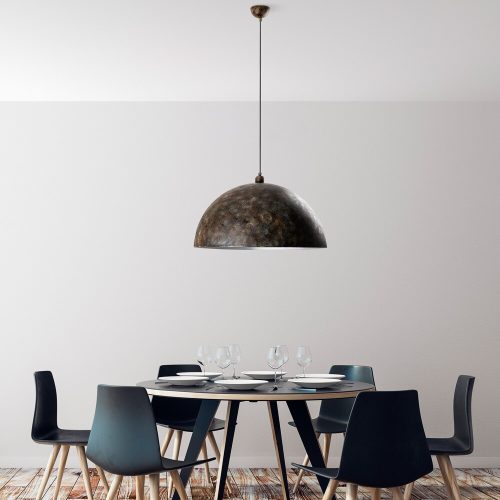 Industrial Scandinavian Chandelier, Black Metal Body, 32 x 32 cm, Height 78 cm, E27 Socket Max 40W, 90 cm Cable | Stylish Lighting for Modern Spaces