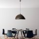 Industrial Scandinavian Chandelier, Black Metal Body, 32 x 32 cm, Height 78 cm, E27 Socket Max 40W, 90 cm Cable | Stylish Lighting for Modern Spaces