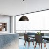 Industrial Scandinavian Chandelier, Black Metal Body, 32 x 32 cm, Height 78 cm, E27 Socket Max 40W, 90 cm Cable | Stylish Lighting for Modern Spaces