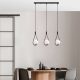 Industrial Scandinavian Chandelier, Black Metal Body, 32 x 32 cm, Height 78 cm, E27 Socket Max 40W, 90 cm Cable | Stylish Lighting for Modern Spaces