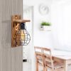 Rustic Wooden Wall Lamp, 16 x 16 cm, Height: 30 cm | E27 Socket, Max 40W | IP20 Rated | Modern Solid Color Design, Perfect for Home Decor & Ambient Lighting in Living Rooms & Bedrooms