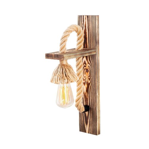 Elegant wooden wall lamp, 9 x 18 cm, height: 45 cm | 1 E27 Max 40W socket, IP20 | Rustic and modern design, perfect for living room, bedroom or study | Stylish monochromatic lighting solution