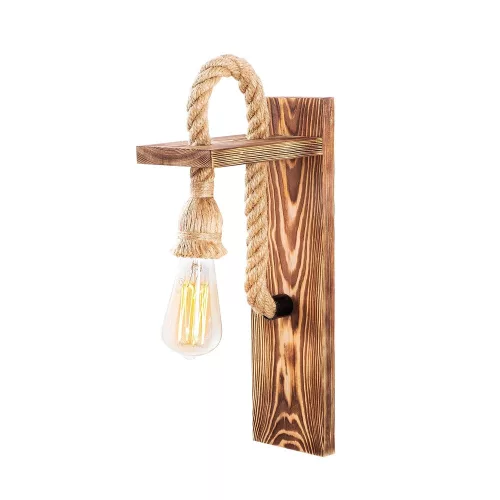 Elegant wooden wall lamp, 11 x 18 cm, height: 40 cm | E27 socket, max 40W | Rustic, monochrome design, perfect for modern home decor and cozy atmosphere | IP20 rated for indoor use