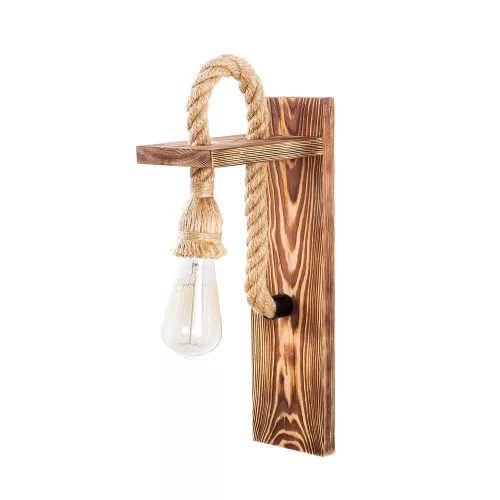 Elegant wooden wall lamp, 11 x 18 cm, height: 40 cm | E27 socket, max 40W | Rustic, monochrome design, perfect for modern home decor and cozy atmosphere | IP20 rated for indoor use