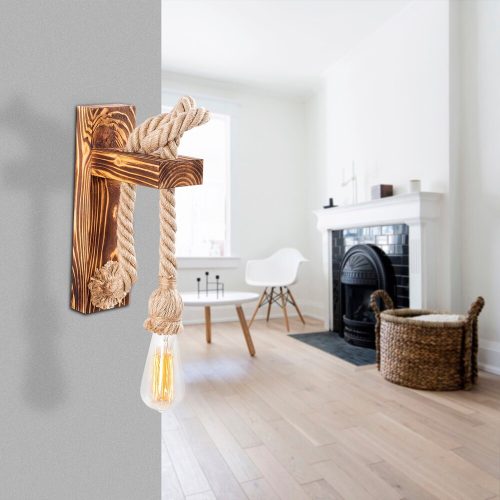 Modern Rustic Wall Lamp, Wooden Body, 8.5 x 18 cm, Height: 30 cm | E27 Socket, Max 40W | Elegant Solid Color Design, Perfect for Home Decor & Ambient Lighting in Living Rooms & Bedrooms