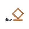 Modern Black Wall Lamp, MDF Body, 60 x 12 x 33 cm, E27 Socket (Max 40W), IP20, Pluggable, Laser-Cut Design, Stylish & Functional Lighting for Any Space
