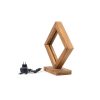 Handmade Rustic Table Lamp, Brown, 35 x 37 x 12 cm | 100% Spruce Wood, LED Lighted, Oven-Dried, Varnished | Modern Design, Perfect for Home Decor