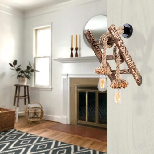 Modern Rustic Wall Lamp, Hornbeam Body, 25 x 26 cm, Height: 45 cm | E27 Socket, Max 40W | Elegant Solid Color Design, Perfect for Home Decor & Ambient Lighting | IP20 Rated