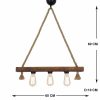 Industrial Scandinavian Chandelier, Black Metal Body, 32 x 32 cm, Height 78 cm, E27 Socket Max 40W, 90 cm Cable | Stylish Lighting for Modern Spaces